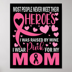 I Bära Rosa för min Mamma Breast Canceness Awarene Poster