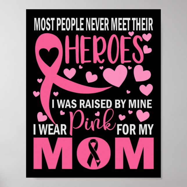 I Bära Rosa för min Mamma Breast Canceness Awarene Poster (Framsidan)