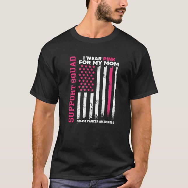 I Bära Rosa för min Mamma bröststödscancer Medvete T Shirt (Framsida)