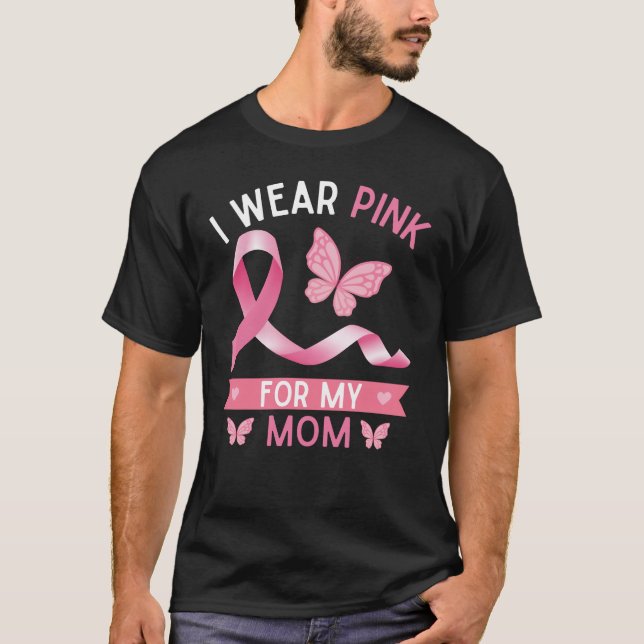 I bära rosa för min mamma, medvetenhet om bröstcan t shirt (Framsida)