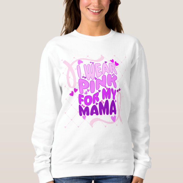 "I bära rosa för min mamma" T-shirt (Framsida)