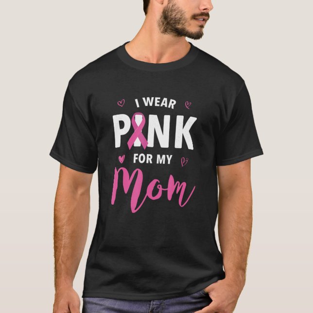 I Bära Rosa för min medvetenhet om bröstcancer i M T Shirt (Framsida)