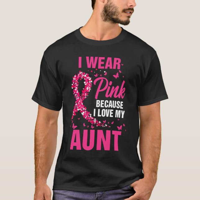 I Bära Rosa för min medvetenhet om bröstcancer i M T Shirt (Framsida)