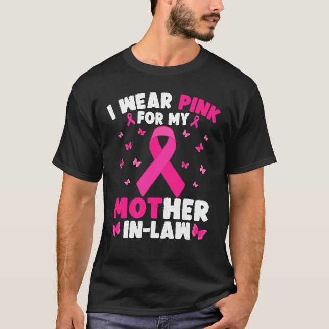 I Bära Rosa för min Mor-in-law-bröstcancer T Shirt (Framsida)