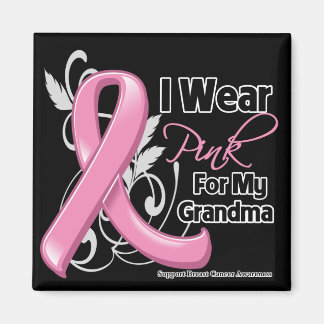 I Bära Rosa för min mormor - bröstcancer Magnet