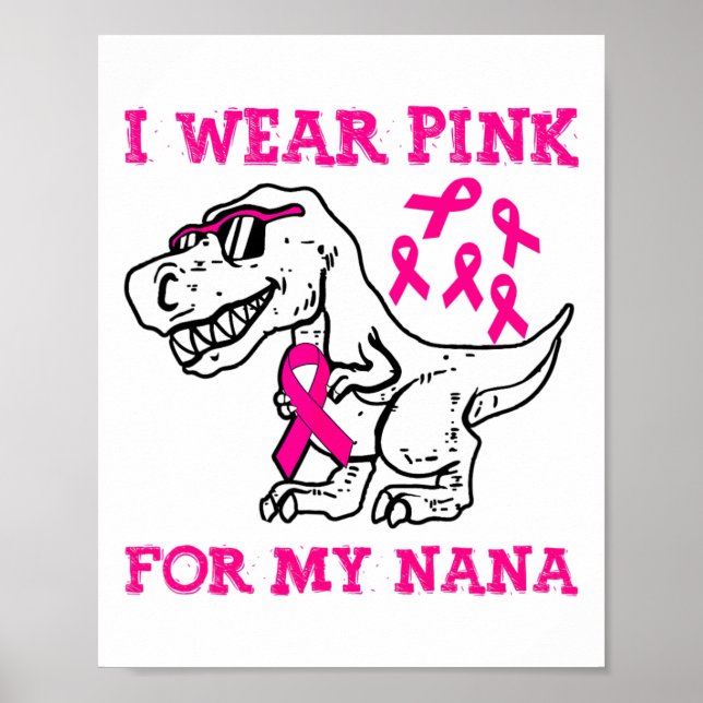 I Bära Rosa för min Nana Breast Canceness Awarenes Poster (Framsidan)