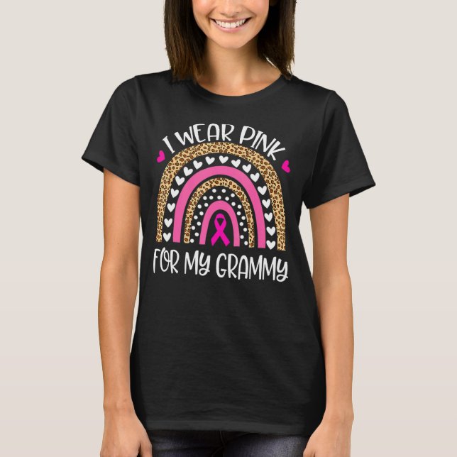 I Bära Rosa för min Rosa Rainbow Leopard Fam T Shirt (Framsida)