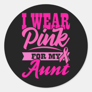 I BÄRA ROSA FÖR MIN Rosa vid World Cancer Day MOST Runt Klistermärke