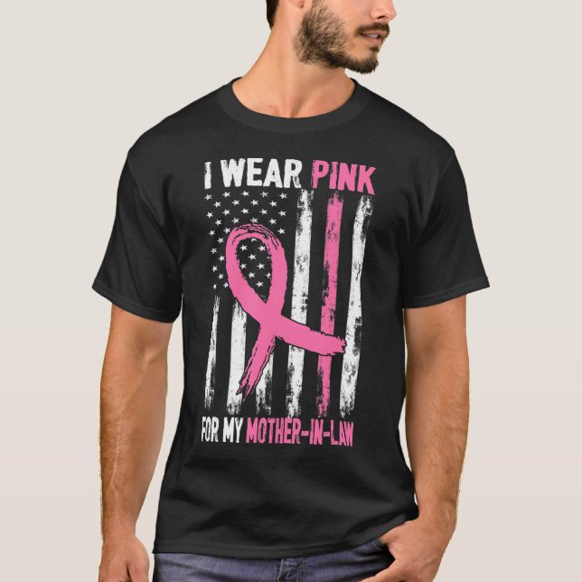 I Bära Rosa för min Svärmor bröstcancer T Shirt (Framsida)
