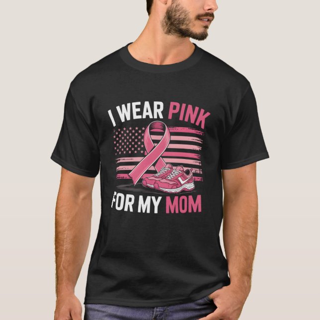 I Bära Rosa för mina Mamma Sneakers American Flagg T Shirt (Framsida)