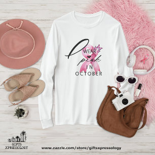 I Bära Rosa i oktober Breast Cancer Awareness T Shirt