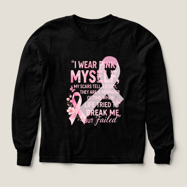 I Bära Rosa inspirational Cancer Survivor T Shirt (Design framsida)
