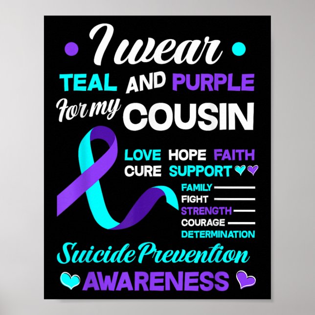 I Bära Teal&amp; Lila för min kusin Suicide Pre Poster (Framsidan)