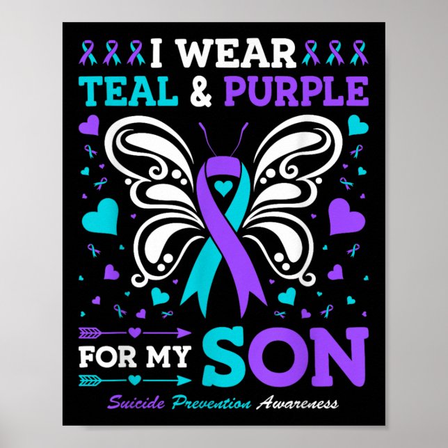 I Bära Teal&amp; Lila för min son Poster (Framsidan)