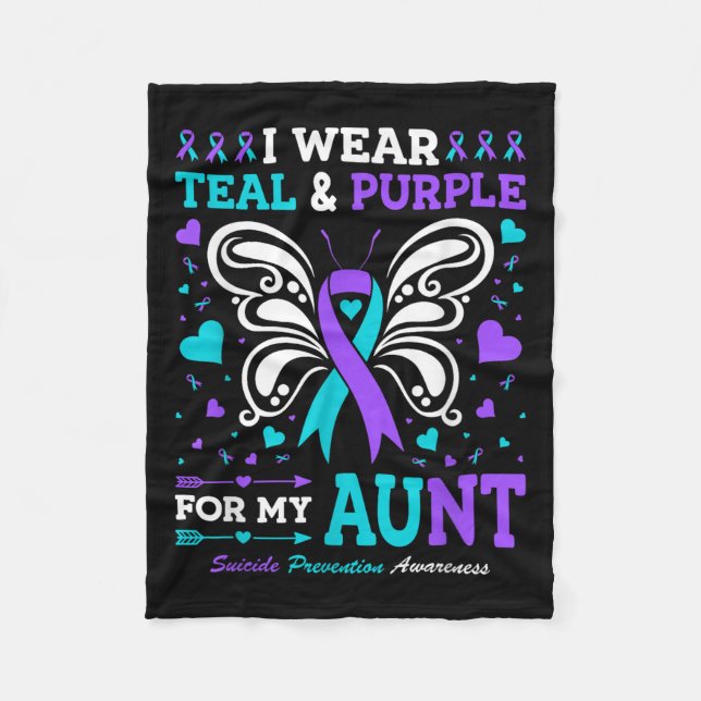 I Bära Teal&amp; Lila för Moster Fleecefilt (Framsidan)