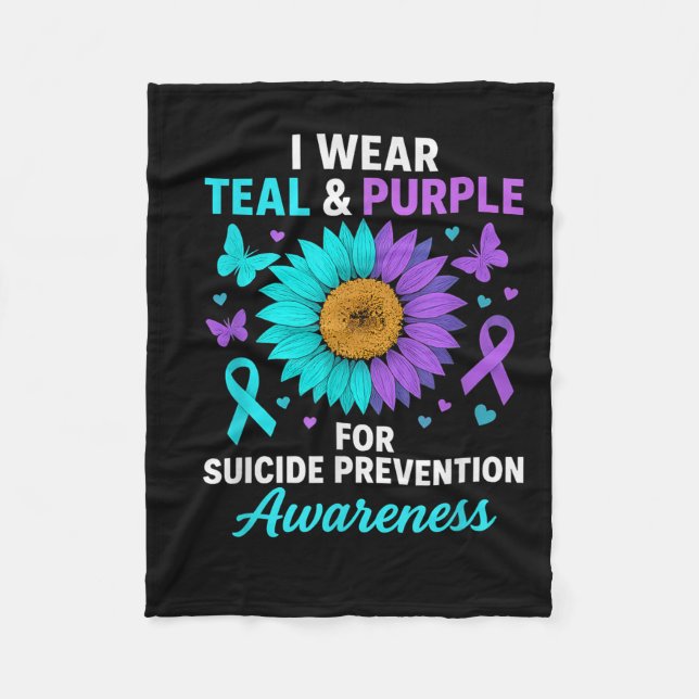 I Bära Teal&amp; Lila for Suicizin Prevention Aw Fleecefilt (Framsidan)
