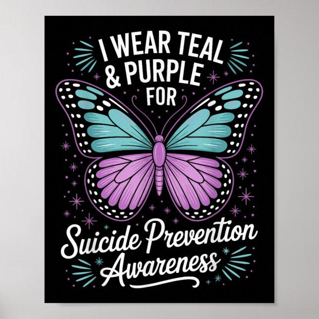 I Bära Teal&amp; Lila for Suicizin Prevention Aw Poster (Framsidan)