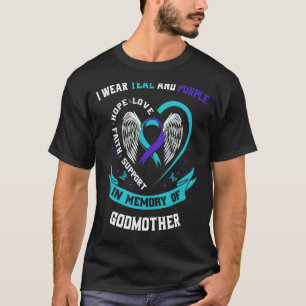 I Bära Teal and Lila for Godmor Suicide Medveten T Shirt