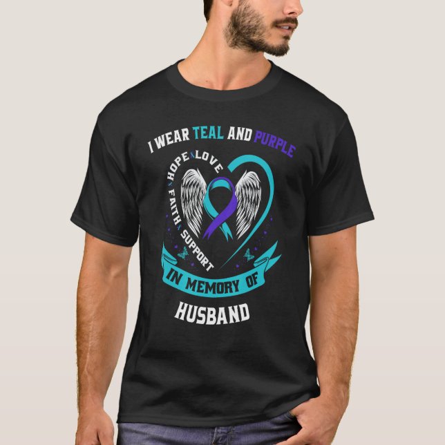 I Bära Teal and Lila for Make Suicide Awarene T Shirt (Framsida)