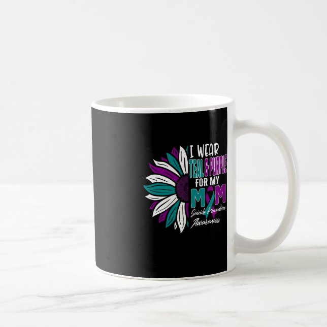 I Bära Teal and Lila for My MAMMA Suicide Preventi Kaffemugg (Höger)