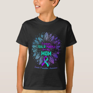 I Bära Teal and Lila for My Mamma Suicide Preventi T Shirt
