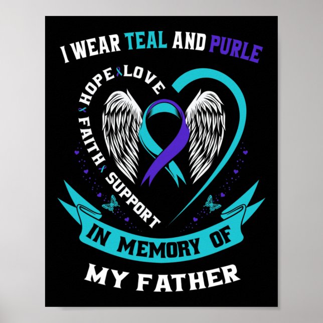 I Bära Teal and Lila for My Pappa Far Suicide A Poster (Framsidan)
