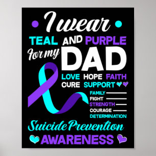 I Bära Teal and Lila for My Pappa Suicide Preventi Poster