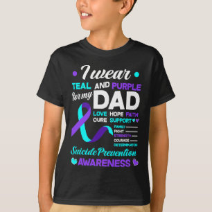 I Bära Teal and Lila for My Pappa Suicide Preventi T Shirt