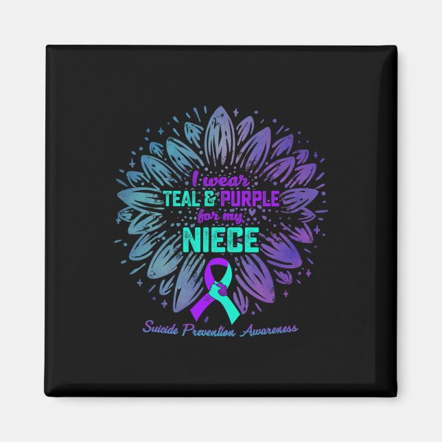 I Bära Teal and Lila for Niece Suicide Preventio Magnet (Framsidan)