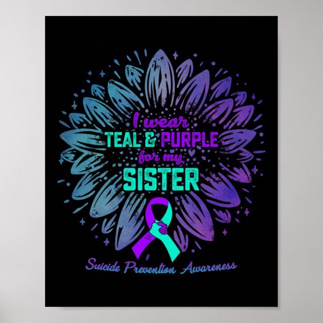 I Bära Teal and Lila for Sister Suicide Preventi Poster (Framsidan)