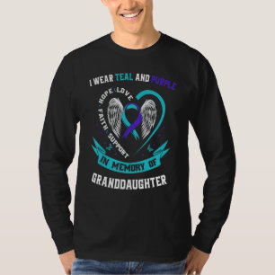 I Bära Teal and Lila Granddotter Suicide Medveten T Shirt