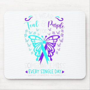 I Bära Teal and Lila Suicide Awareness Butterfly Musmatta