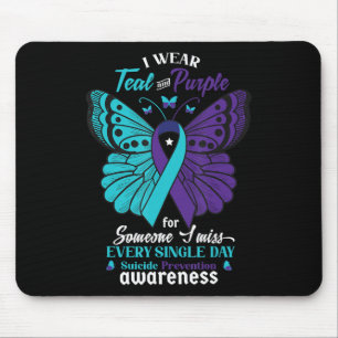 I Bära Teal and Lila Suicide Awareness Mental He Musmatta