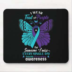 I Bära Teal and Lila Suicide Awareness Mental He Musmatta