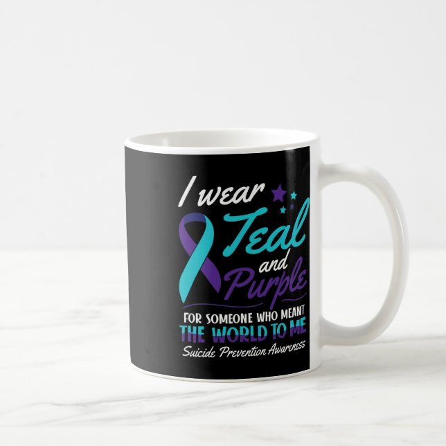 I Bära Teal and Lila Suicide Awareness Mental Kaffemugg (Höger)