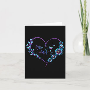 I Bära Teal and Lila Suicide Awareness Mental Kort