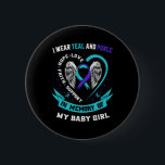 I Bära Teal and Lila Suicide Awareness Ribb Knapp<br><div class="desc">I Bära Teal and Lila Baby Suicide Awareness Ribbon Graphic</div>