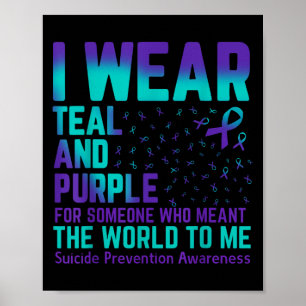 I Bära Teal and Lila Suicide Prevention Vecka Sep Poster