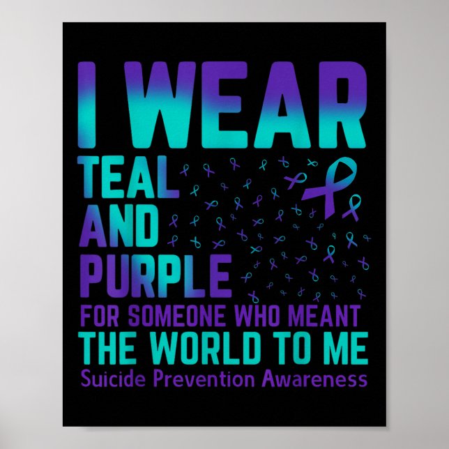 I Bära Teal and Lila Suicide Prevention Vecka Sep Poster (Framsidan)