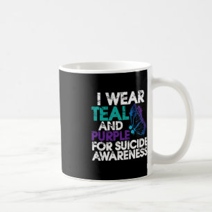 I Bära Teal and Lila Support Suicide Awareness 1 Kaffemugg