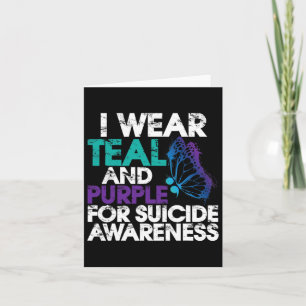 I Bära Teal and Lila support Suicizin Awareness 1 Kort
