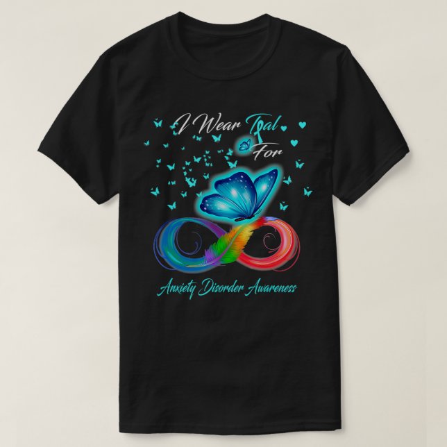 I Bära Teal for Anicot Disorder Awareness T Shirt (Design framsida)