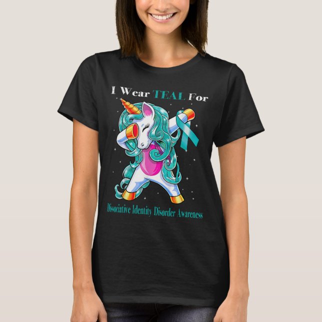 I Bära Teal for Dissociative Identity Disorder T Shirt (Framsida)