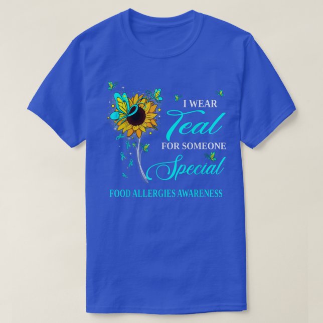 I Bära Teal for Food Allergieness Awareness Solros T Shirt (Design framsida)