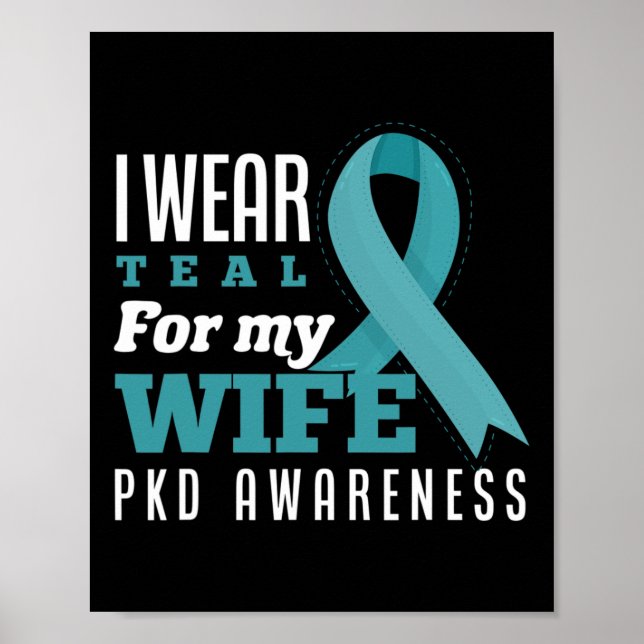 I Bära Teal for My Maka Polycystic Nidney Disease Poster (Framsidan)