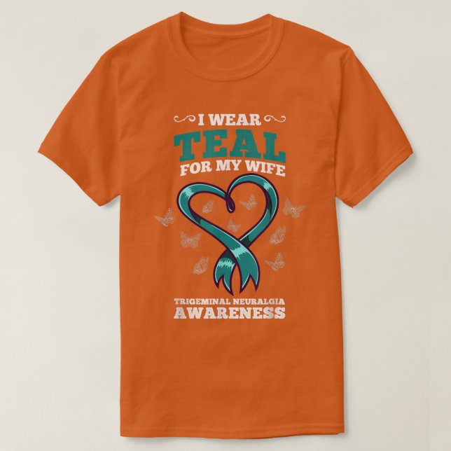 I Bära Teal for My Maka Trigeminal Neuralgi Medvet T Shirt (Design framsida)