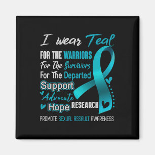 I Bära Teal for Ual Ault Awareness Comfort Färg Magnet
