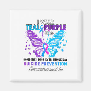 I Bära Teal Lila Butterfly Suicide Prevention Aw Magnet