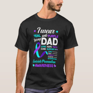I Bära Teal & Lila for My Pappa Suiciences Prevent T Shirt