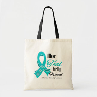 I Bära Teal Ribbon Ovarian Cancer Friend Tygkasse